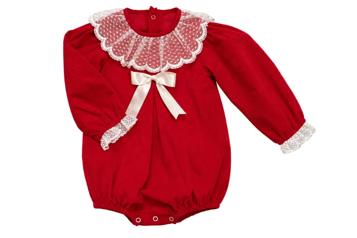 Holiday Red Corduroy Bubble